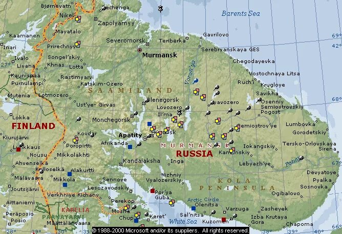 Показать на карте где находится мурманск. Кольский полуостров на карте. Политическая карта Кольского полуострова. Хибины на карте Кольского полуострова.