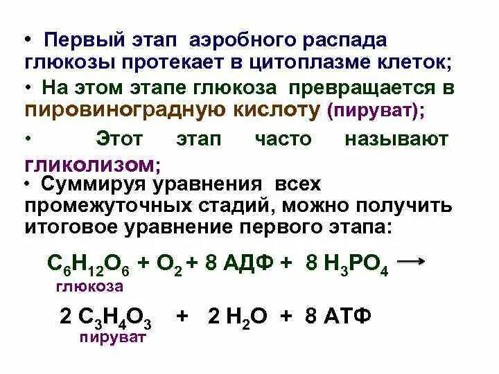 Схема распада Глюкозы. Аэробный распад Глюкозы биохимия реакции. Этапы анаэробного распада Глюкозы. Аэробный распад Глюкозы уравнение реакции. Аэробное окисление веществ