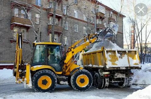 Уборка снега погрузчиком