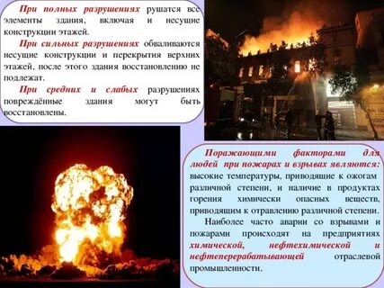 Причины аварий взрывов пожаров