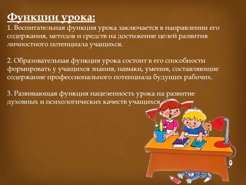 Воспитательная роль занятия. Социально воспитательная функция. Функции урока в начальной школе. Воспитательная функция пример. Методики самоанализа урока.