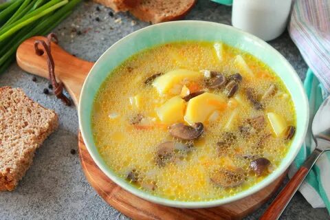 Рецепт грибного супа из шампиньонов с сыром