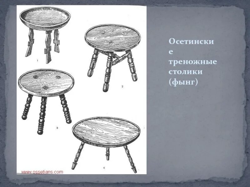 Ирон фынг. Традиционный осетинский столик фынг. Осетинский трехногий стол. Адыгский столик на трех ножках. Трехногий столик.