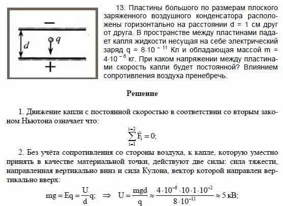 Сила притяжения обкладок