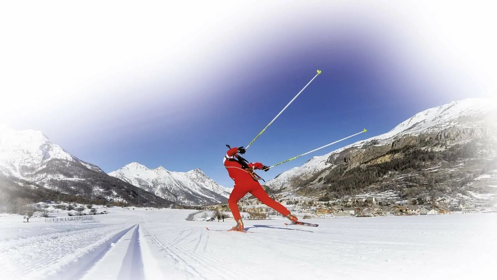 Running skiing