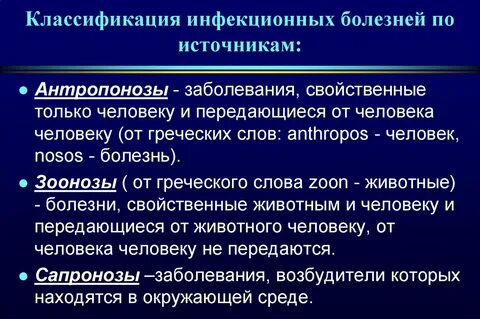Источник антропонозных заболеваний является