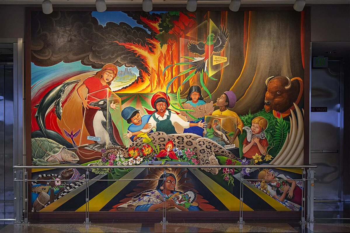 Фрески аэропорта дэнвер. Лео тангума фрески. Лео тангума денвер. Аэропорт денвера фрески. Аэропорт денвера картины.