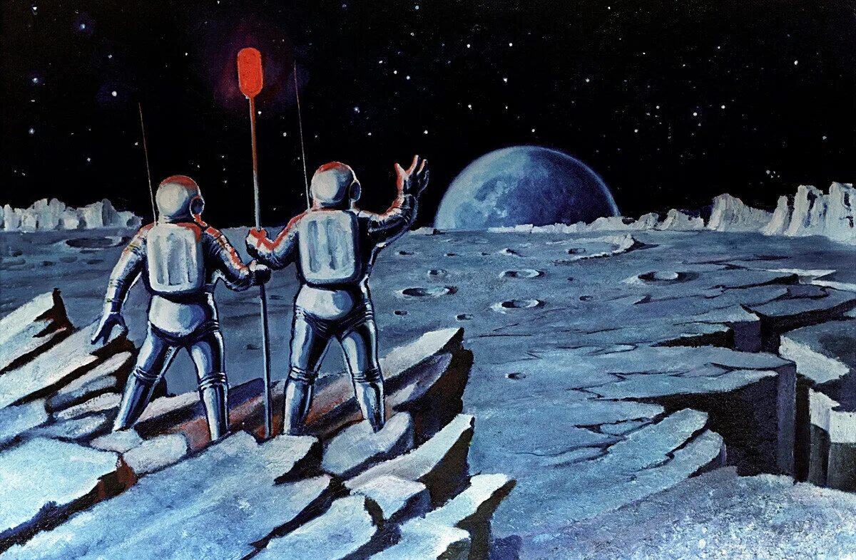 Луна есть помогать. Картины Леонова Космонавта. Картины Леонова Алексея Архиповича. Космические картины Алексея Леонова.