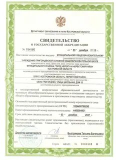 Свидетельство об аккредитации выдается на срок