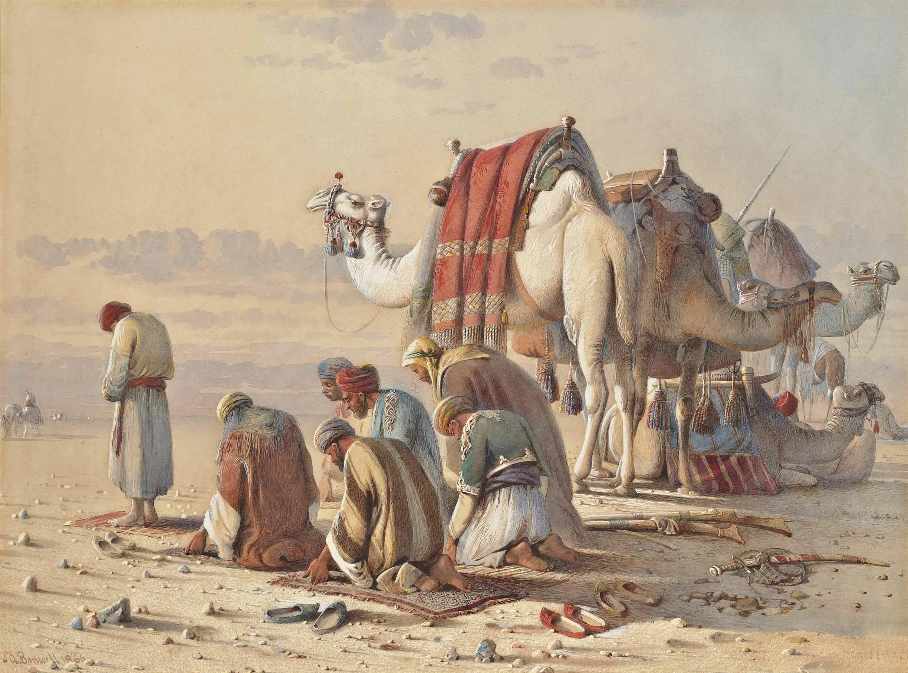 Древний мусульманский. Joseph Austin Benwell (1816–1886). Живопись Ислама. Исламское искусство живопись.