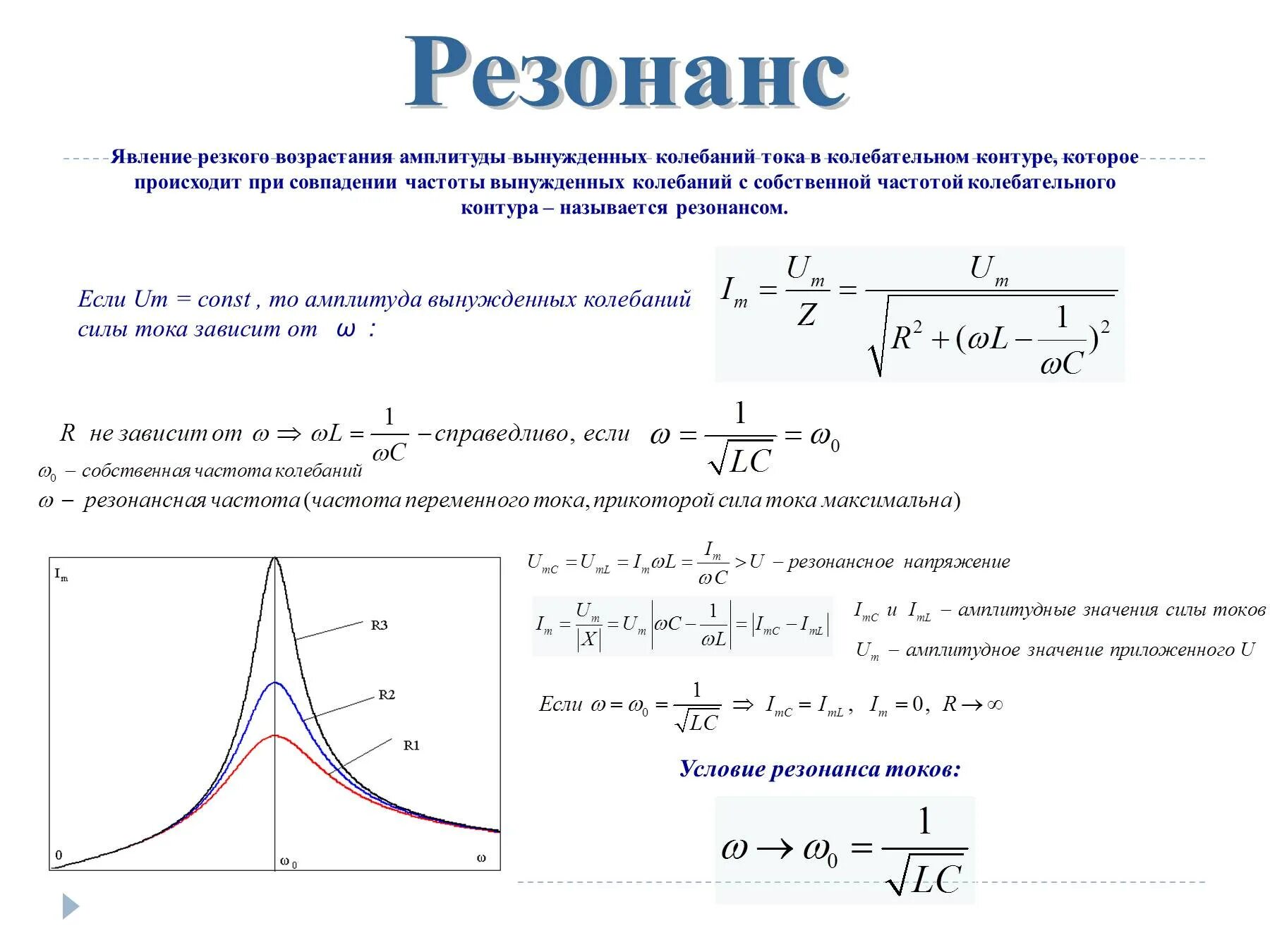 Резонансное значение амплитуды