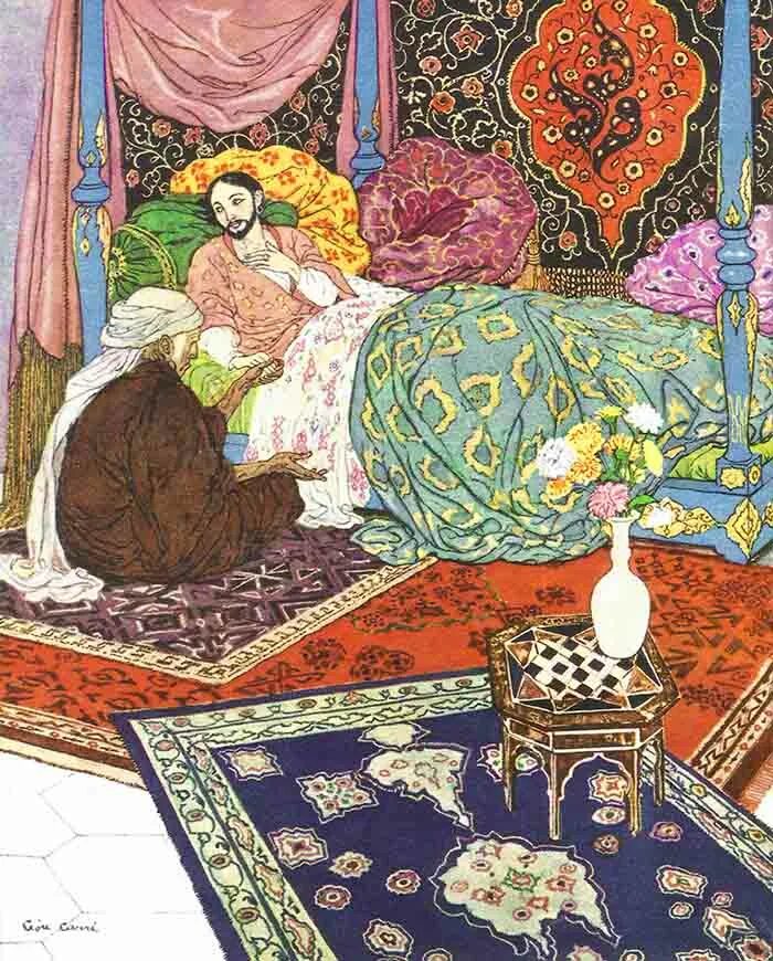 Арабские сказки тысяча. Иллюстрации Леона Карре 1001 ночь. 1001 Ночь Шахерезада и Шахрияр.
