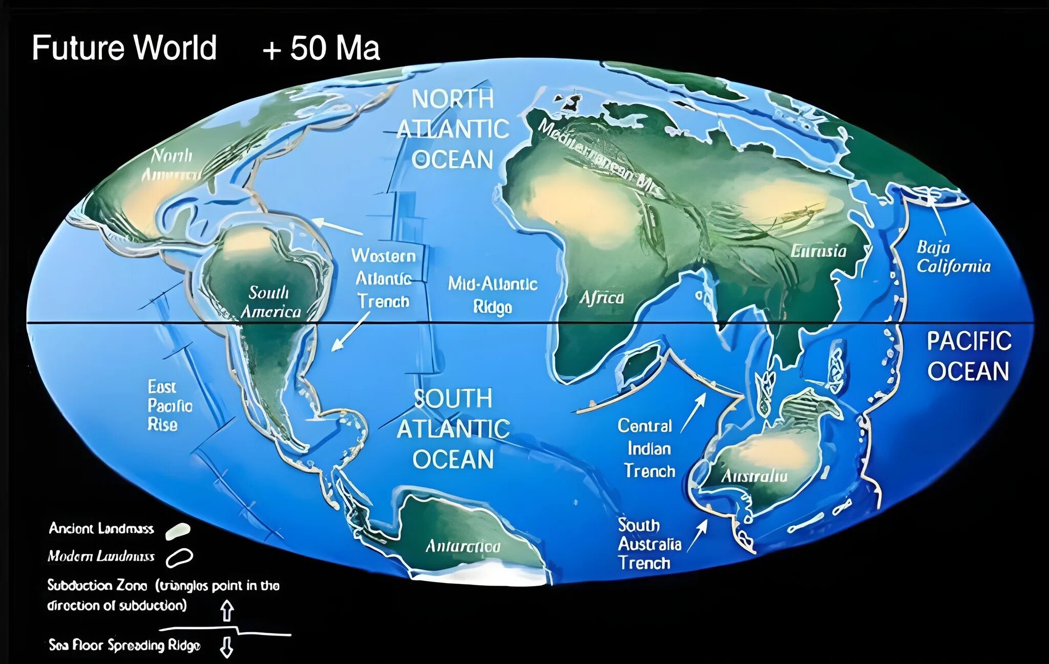 World s oceans. Карта земли. Материки в будущем. Как будет выглядеть земля через миллион лет. Дрейф материков в будущем.