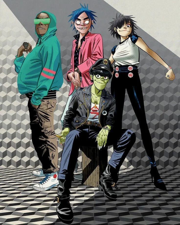 Gorillaz певцы. Солист gorillaz слепой. Группа gorillaz noodle. Группа гориллаз персонажи. Группа горилаз.