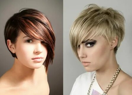 Ассиметричные стрижки для женщин на короткие