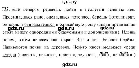 Русский язык 5 класс упражнение 732