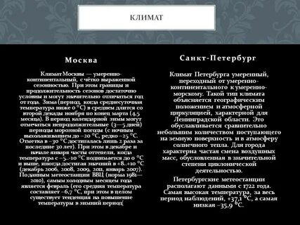 Сравнить две столицы москва и санкт петербург