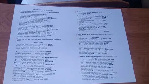 Fill in the gaps with proper words