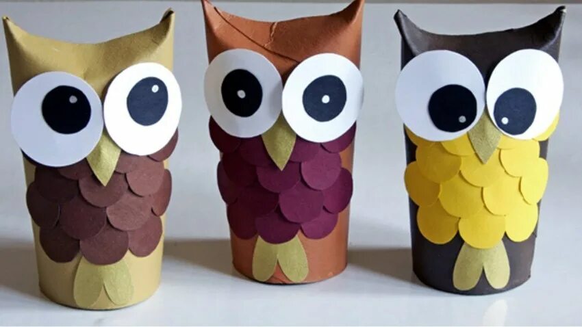 Сова из гофрокартона. Поделки из рулончиков туалетной бумаги. Совенок из втулки. Совенок из втулки. Совушки из втулок.
