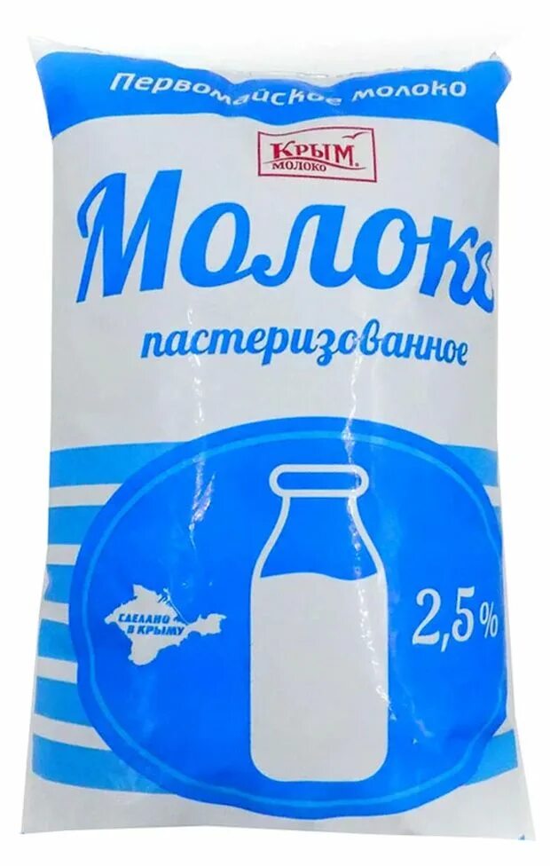Молоко паст. Первомайское молоко 900г 2,5% п/э купить в Симферополе, Евпатории и