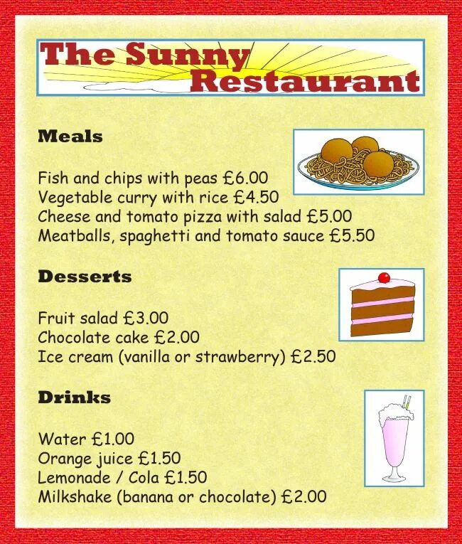 Choose menu