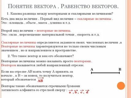 Понятие векторного анализа