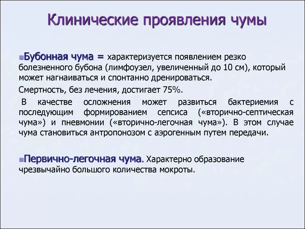 Проявление чумы