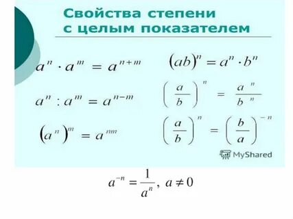 6 свойство степени