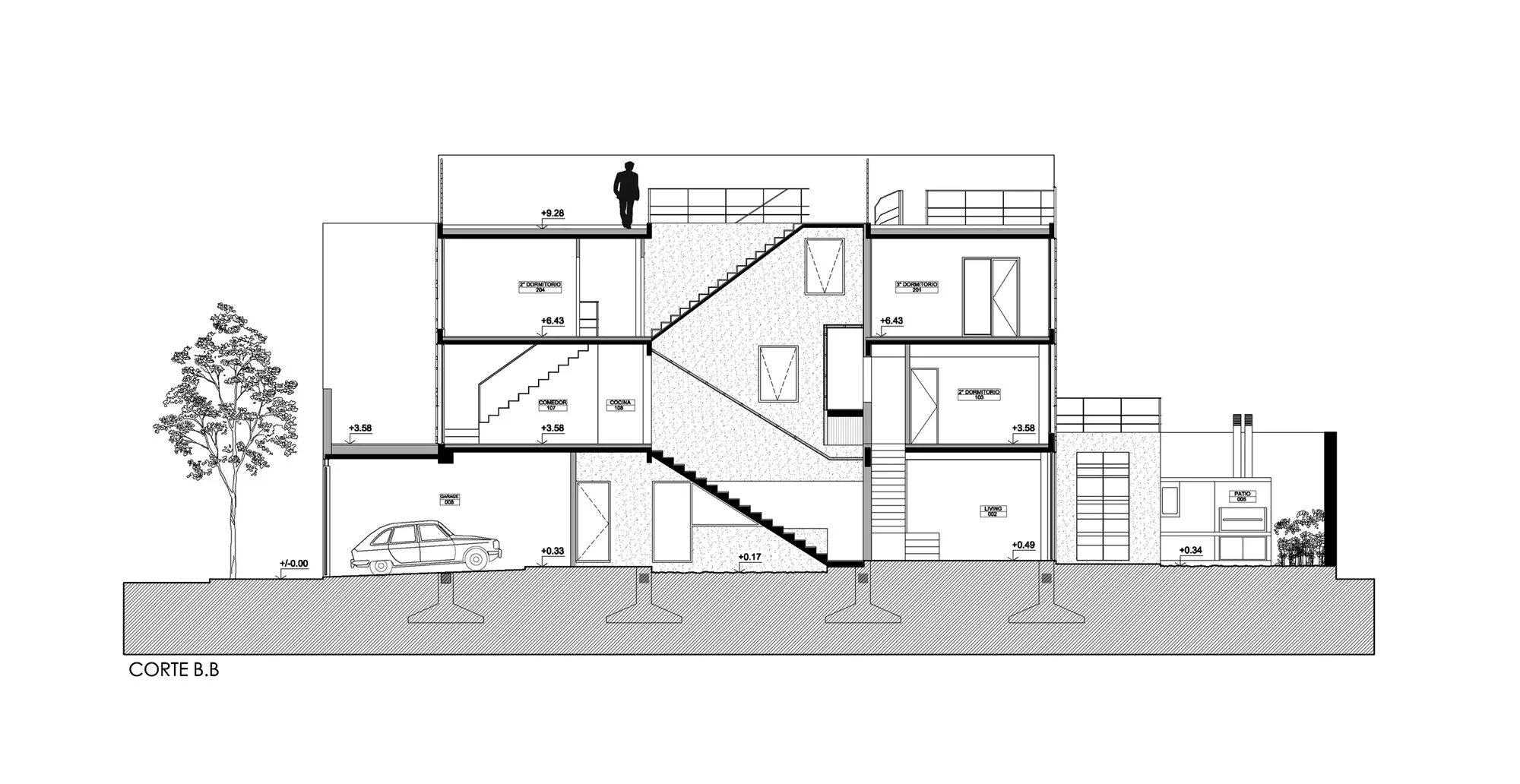 Чертежи Pebo estudio arquitectónico casa c15 ubicación: Trujillo - Perù.