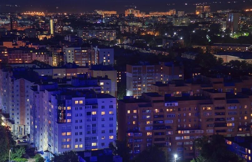 Фото Панорама ночной Рязани. в городе Рязань