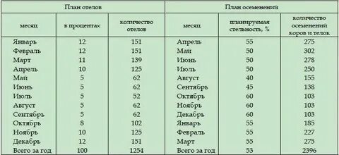 Время отела