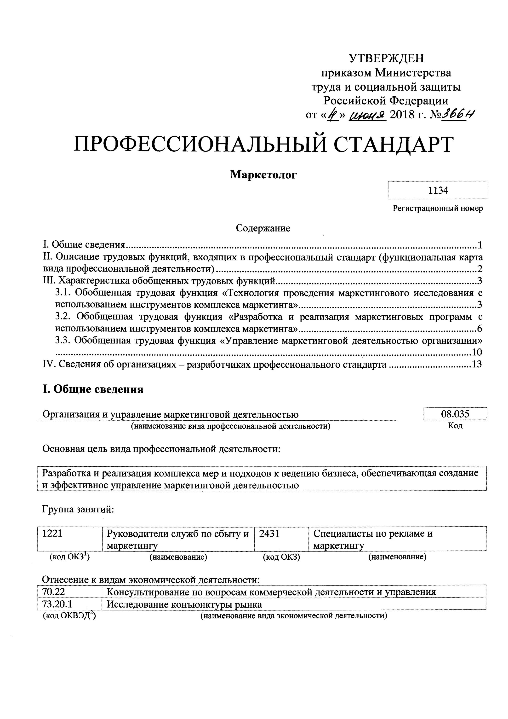 Приказ 366 об утверждении. Профстандарт маркетолог. приказ 366н. профессиональный стандарт 40.067.