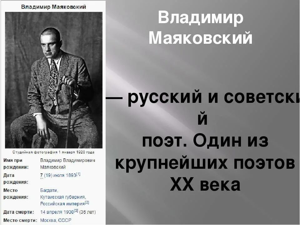 Жизнь и творчество Маяковского.