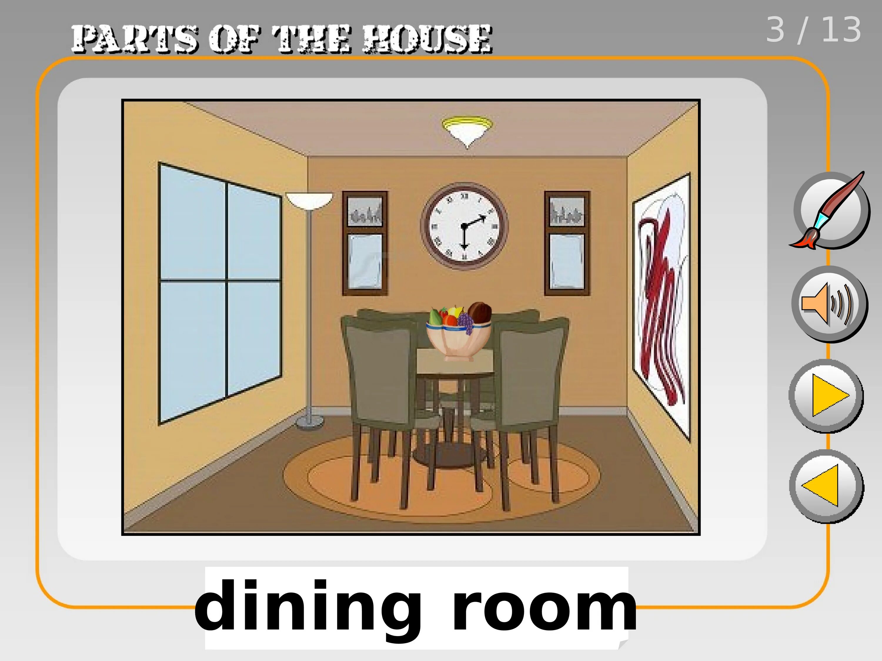 Dinning Room для детей на английском. Dining Room рисунок для детей. Картинка комнаты для описания. Dining Room картинка для детей.