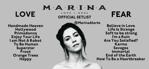 Lambrini, Ends Of The Earth, Marina And The Diamonds, Lonely Heart, Enjoy Y...