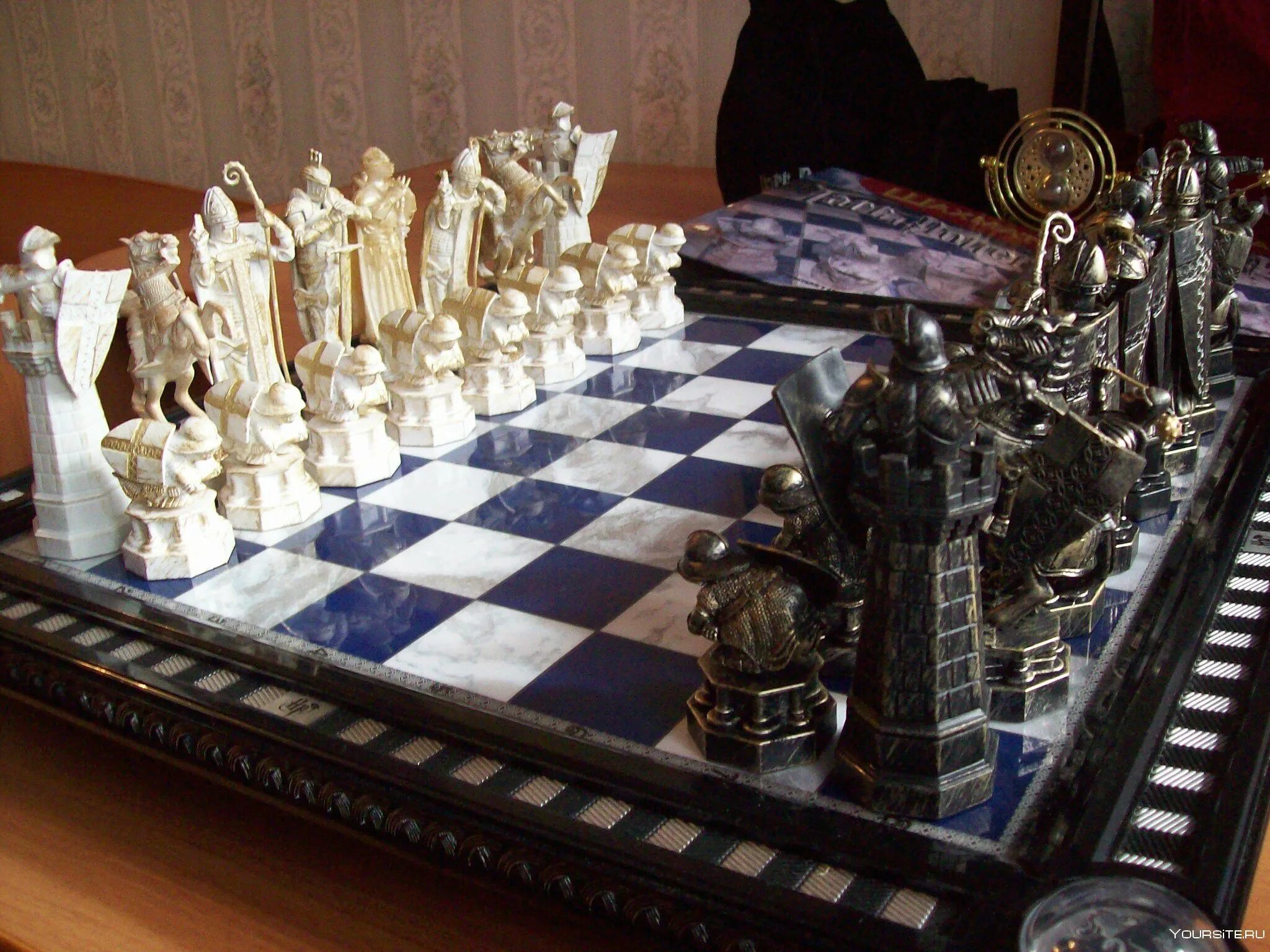 He this chessboard in an antiques shop