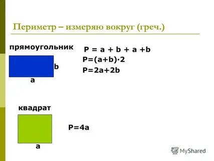 Площадь периметр объем квадрата
