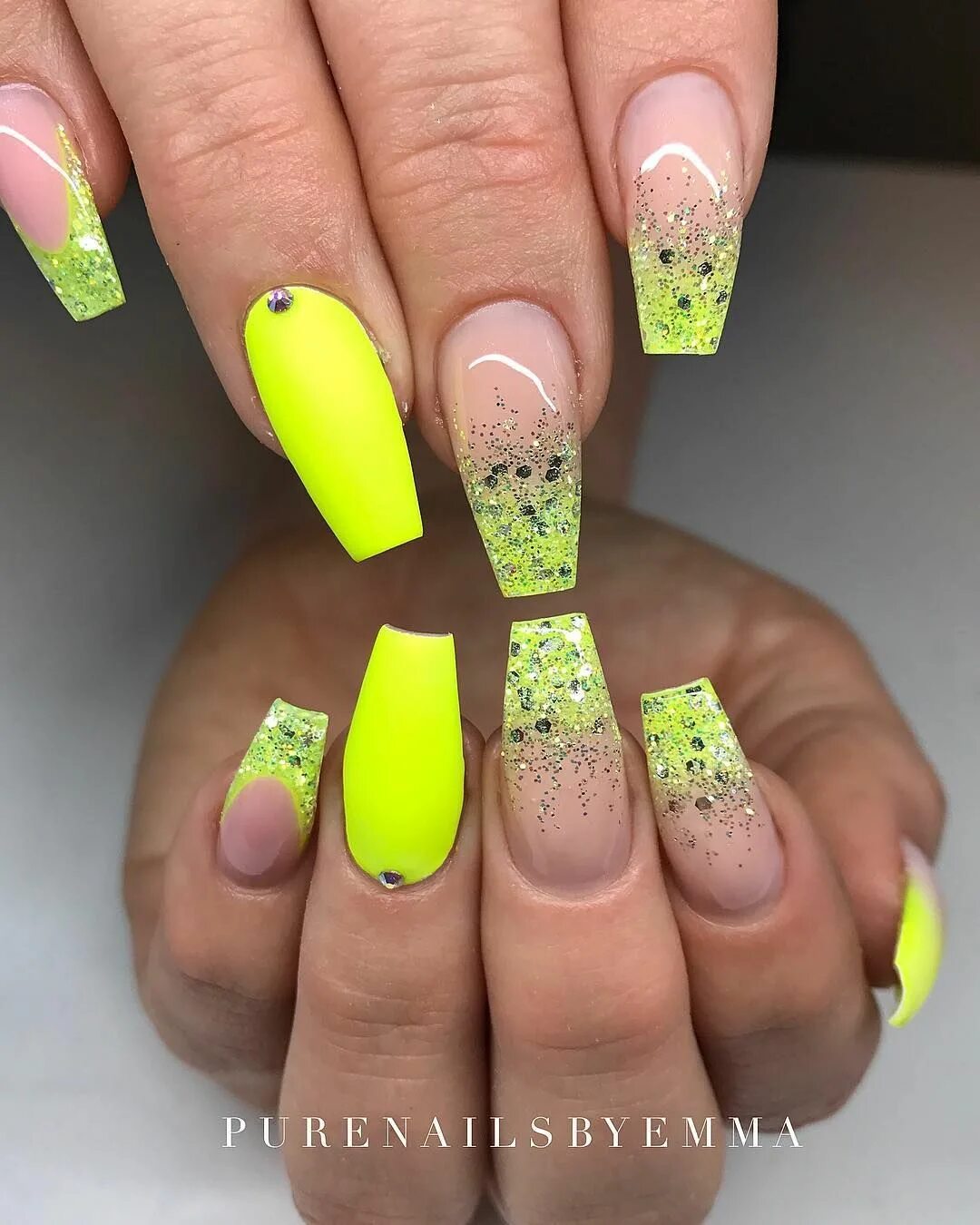 No name Different color nails, Homecoming nails, Prom nails