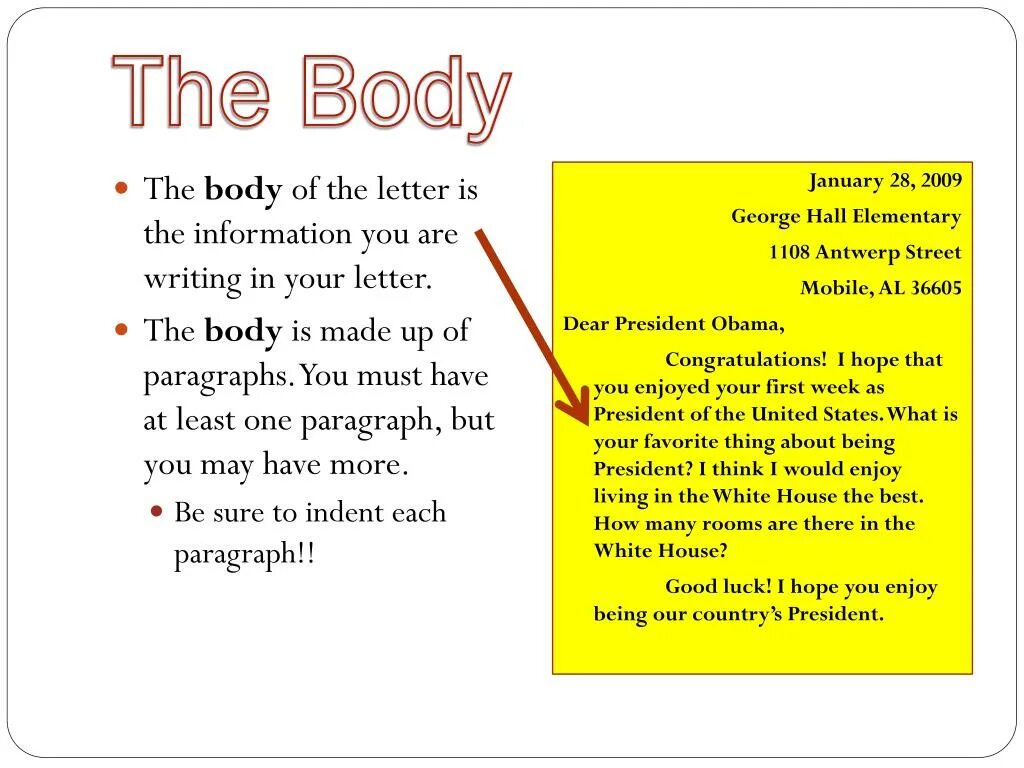 I write many letters. Body letters. main body in letter. letter model. main body.
