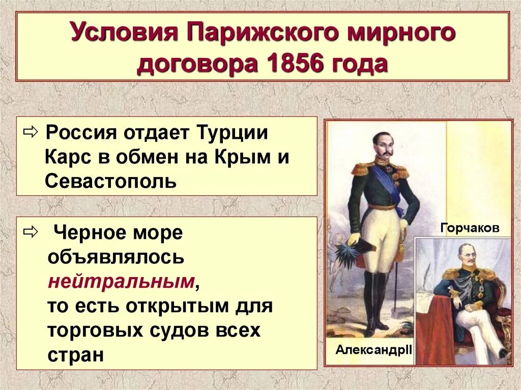 Парижский Мирный трактат 1856.