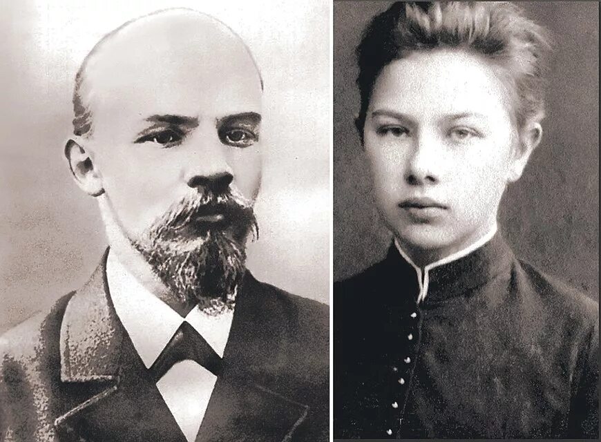 Крупская и Ульянов в молодости.