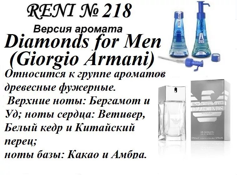 Номера на разлив рени. Духи Рени мужские 218. Reni 218 аромат направления Armani Diamonds for men (Giorgio Armani). Наливная парфюмерия Reni 360. Духи Reni 213 мужские каталог.