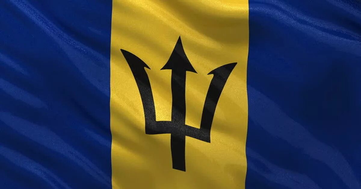 Флаг Барбадоса. Флаг с трезубцем. Трезубец Барбадос. Барбадос флаг фото. Барбадос флаг
