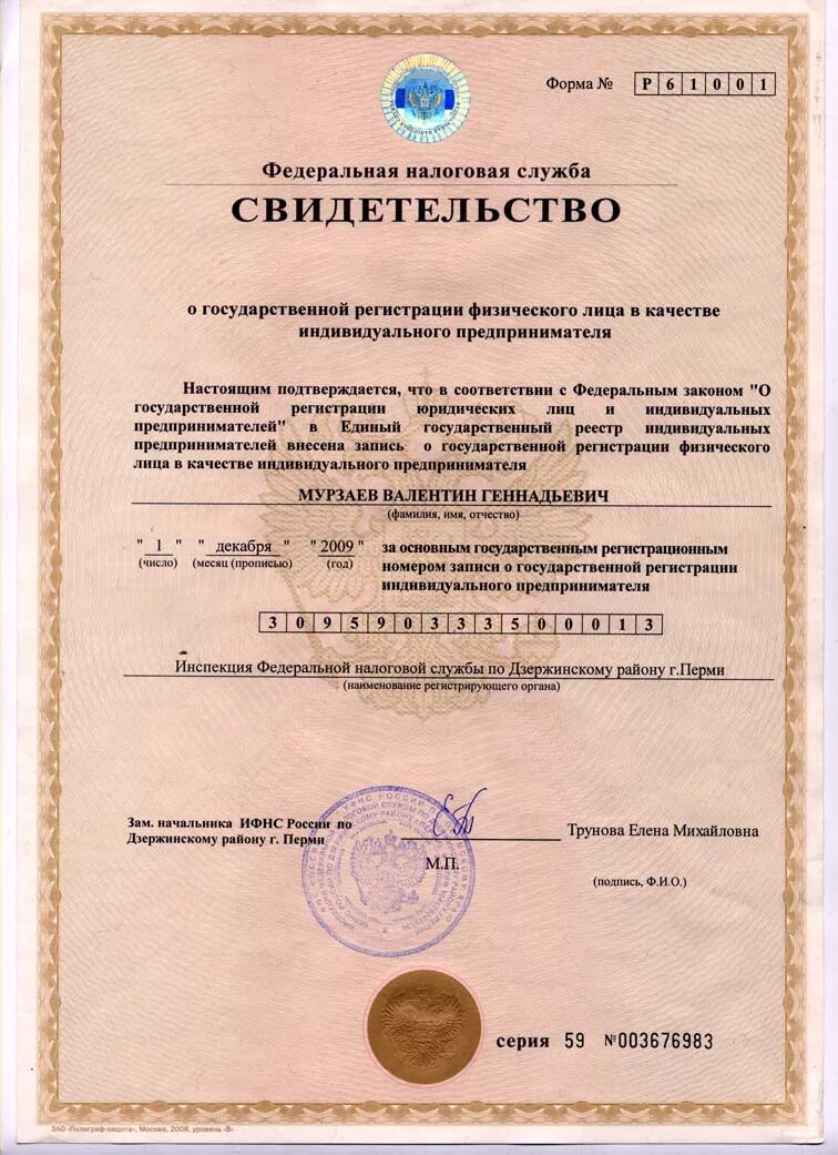 В качестве индивидуального предпринимателя может быть зарегистрирован