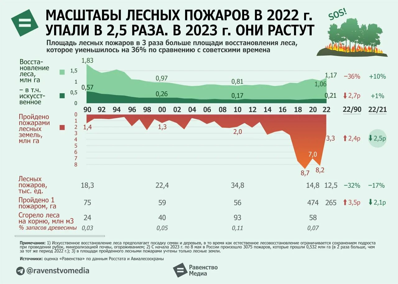 Статистика лесных пожаров 2023