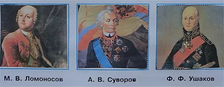 Окружающий мир 4 класс ломоносов проверочная работа. Портрет м в Ломоносова а в Суворова и ф ф Ушакова. Суворов и Ушаков. Портреты Ушаков, Суворов, Ломоносов,. Портреты Ломоносова Суворова и Ушакова.