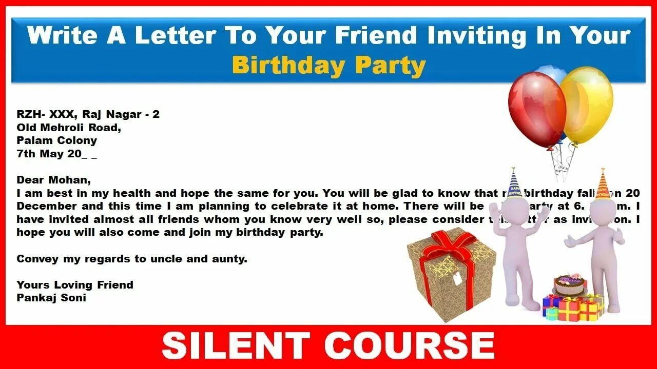 Birthday Letters. Invitation Letter for Birthday Party. Invitation for Birthday Party. Invitation Letter for Birthday. If he were invited to the party