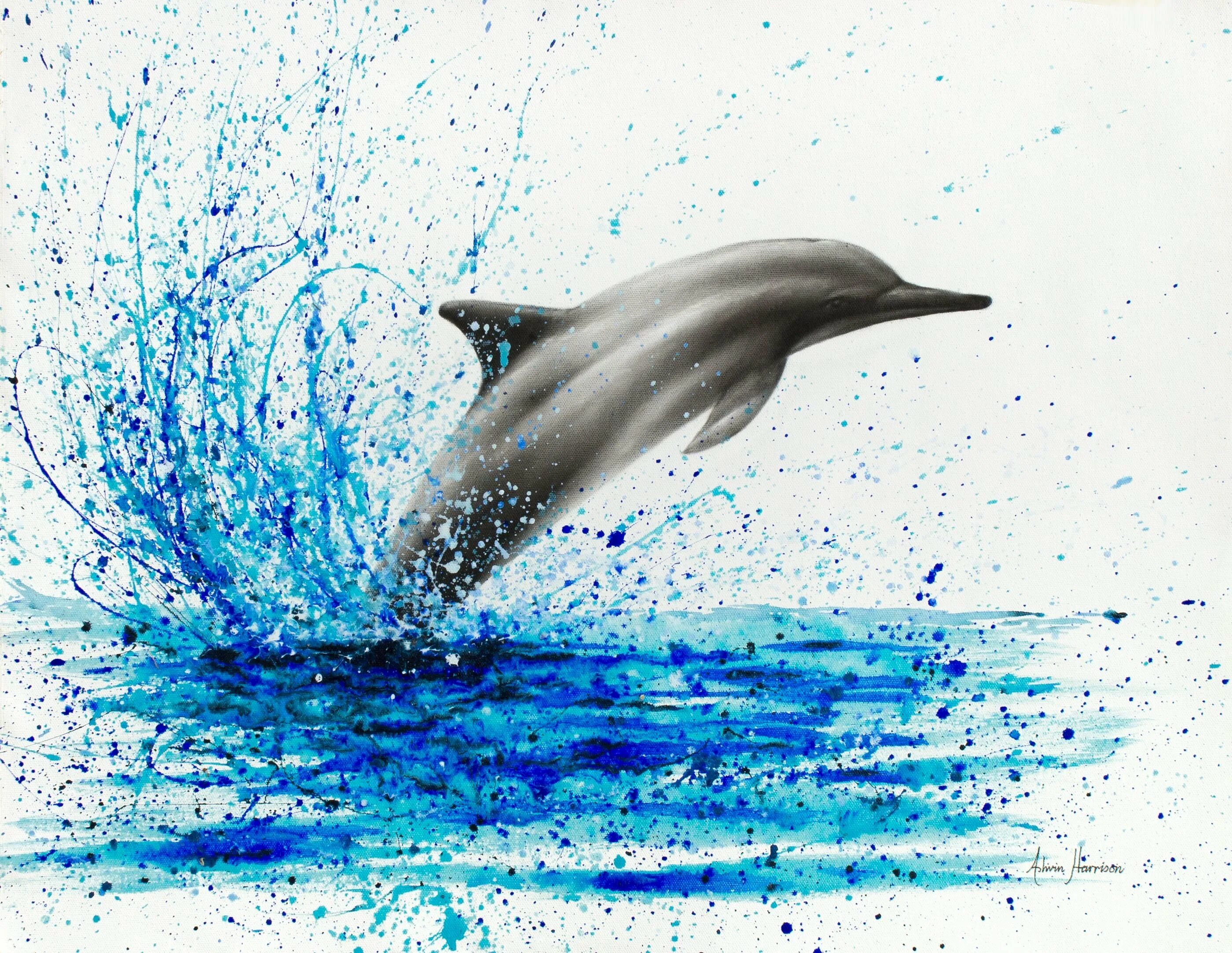 Дельфин. Дельфин арт. Дельфин рисунок. Дельфины выныривают из воды. Dolphin api