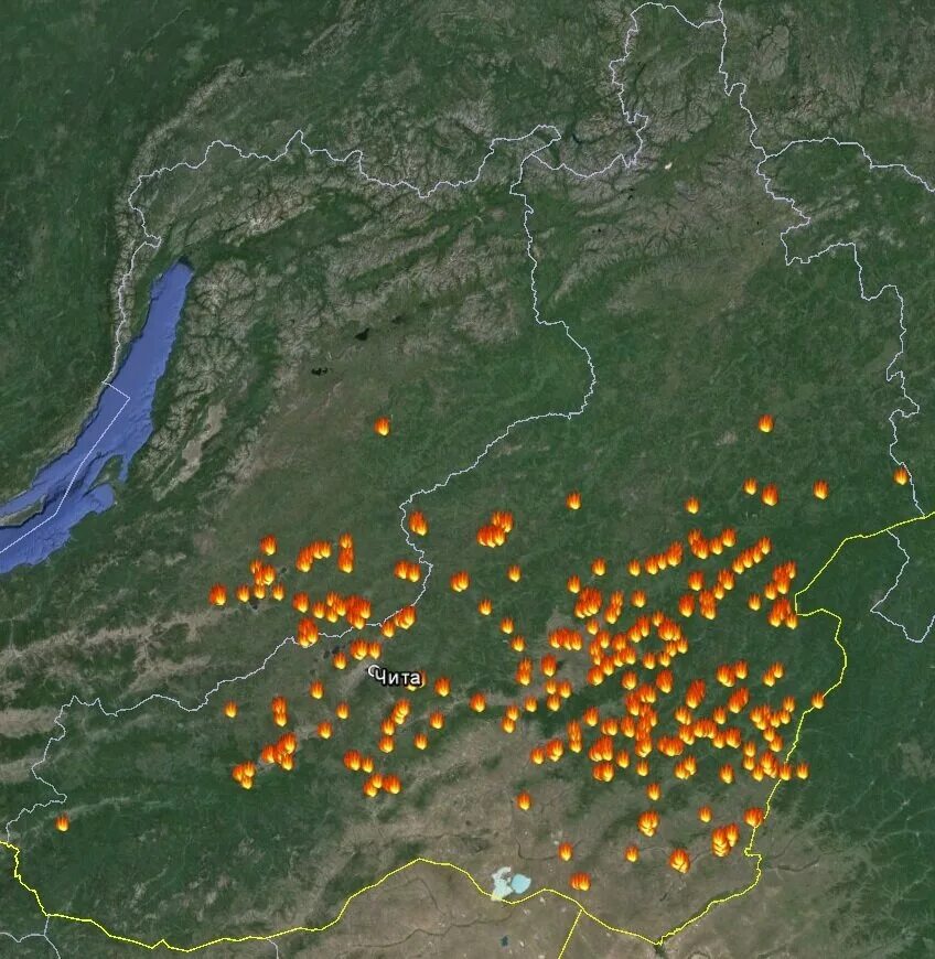 спутниковая карта забайкальского края в реальном времени