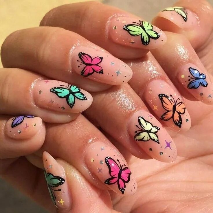 Butterfly nails Butterfly Kisses Nail art, Butterfly nail art, Nails